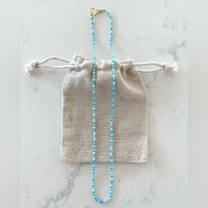 Gorjana Poppy Gem Necklace / Blue Lace Agate